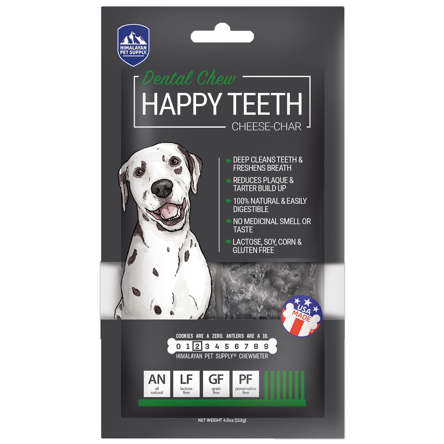 Happy Teeth Dental Chew - Cheese-Char