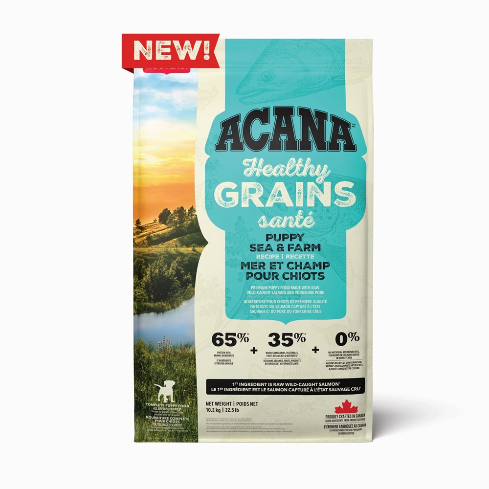 Recette Grains sante pour chiots Mer et champ