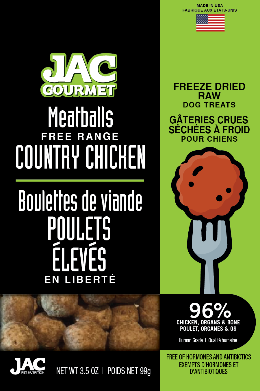 JAC Freeze Dried Meatballs - Chicken