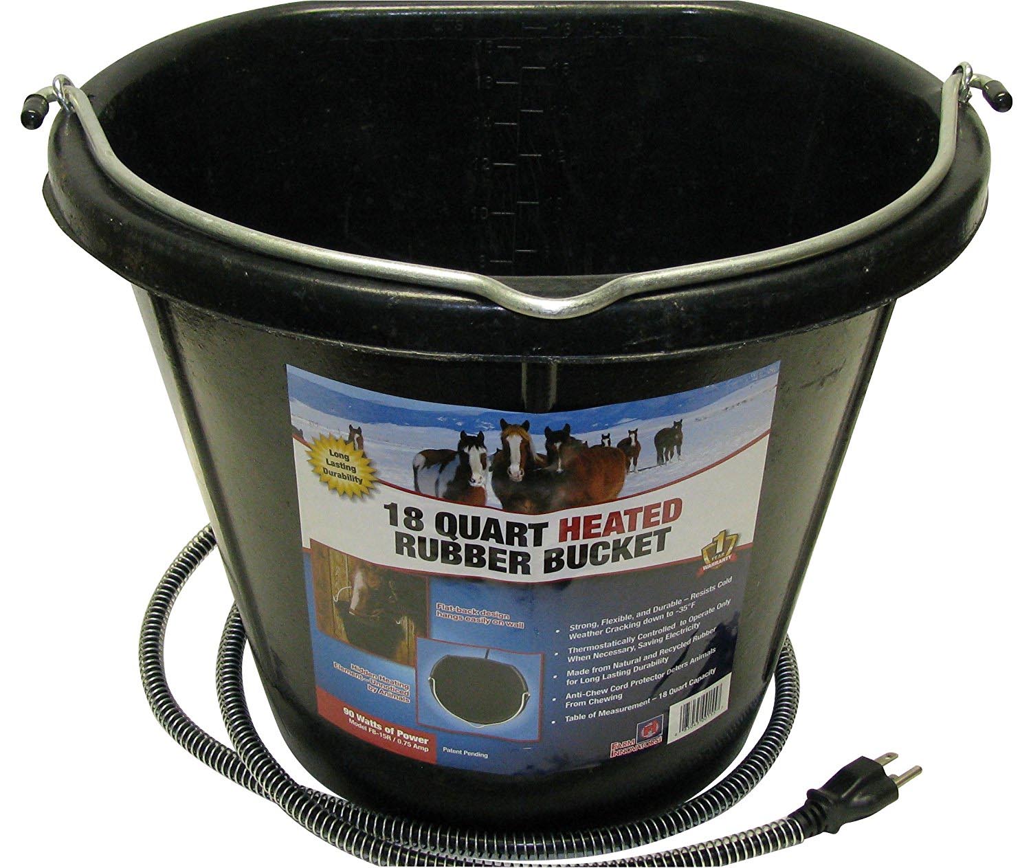 Bucket - Heated - Rubber - Flat Back
