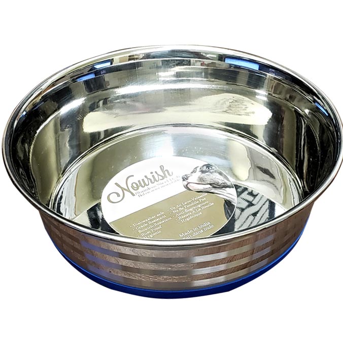 Stainless Steel Anti-Skid Bowl - Heavy - Stripes